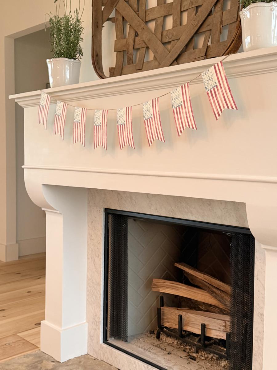 America Flag Watercolor Painting Banner